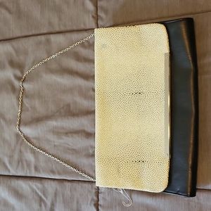 Cute Pebbled Black and Cream Purse